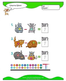 Çıkarma İşlemi Çalışma Sayfaları